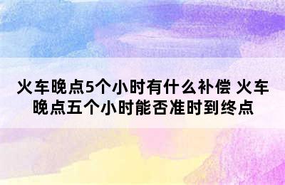 火车晚点5个小时有什么补偿 火车晚点五个小时能否准时到终点